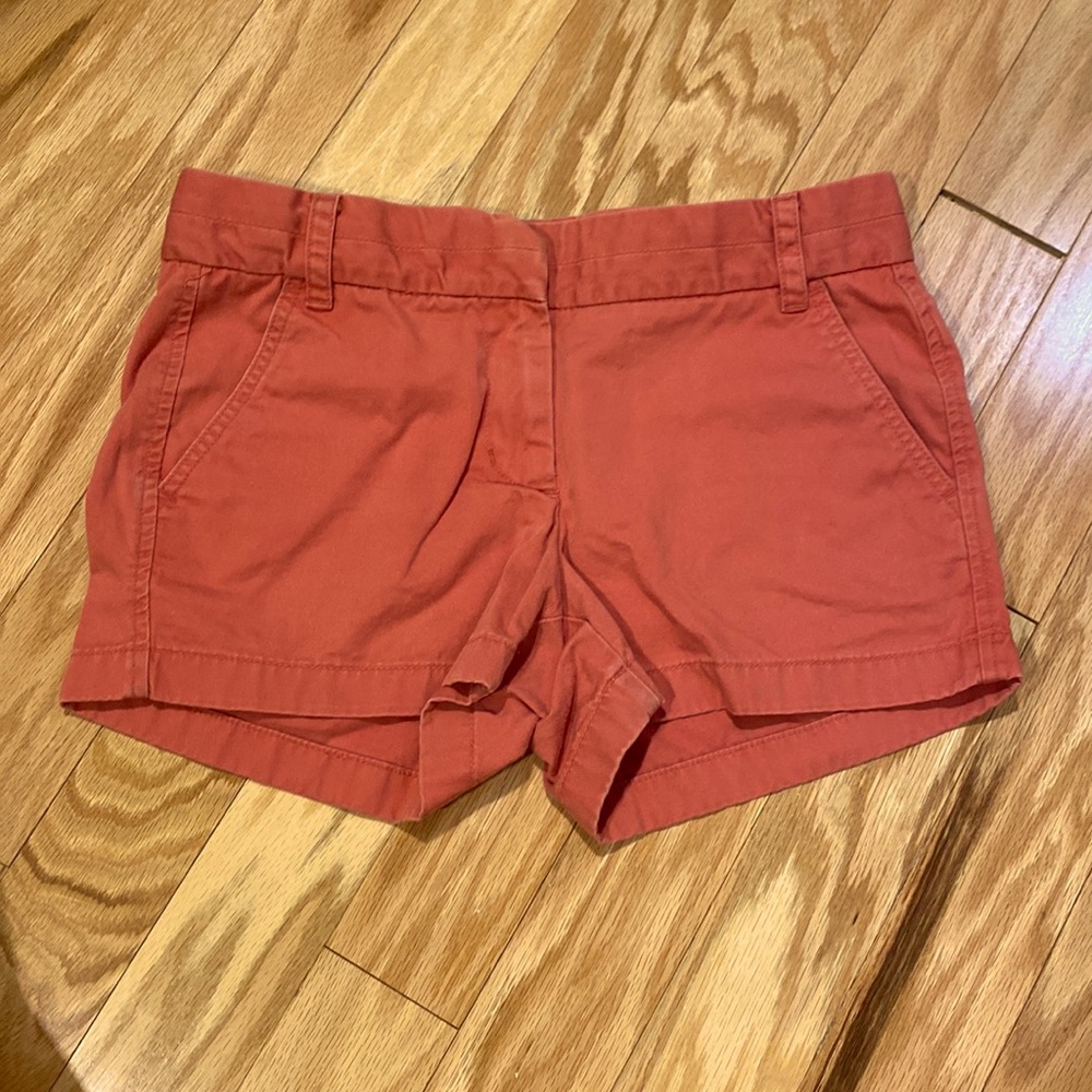 J CREW | city fit chino shorts pink white anchors 4